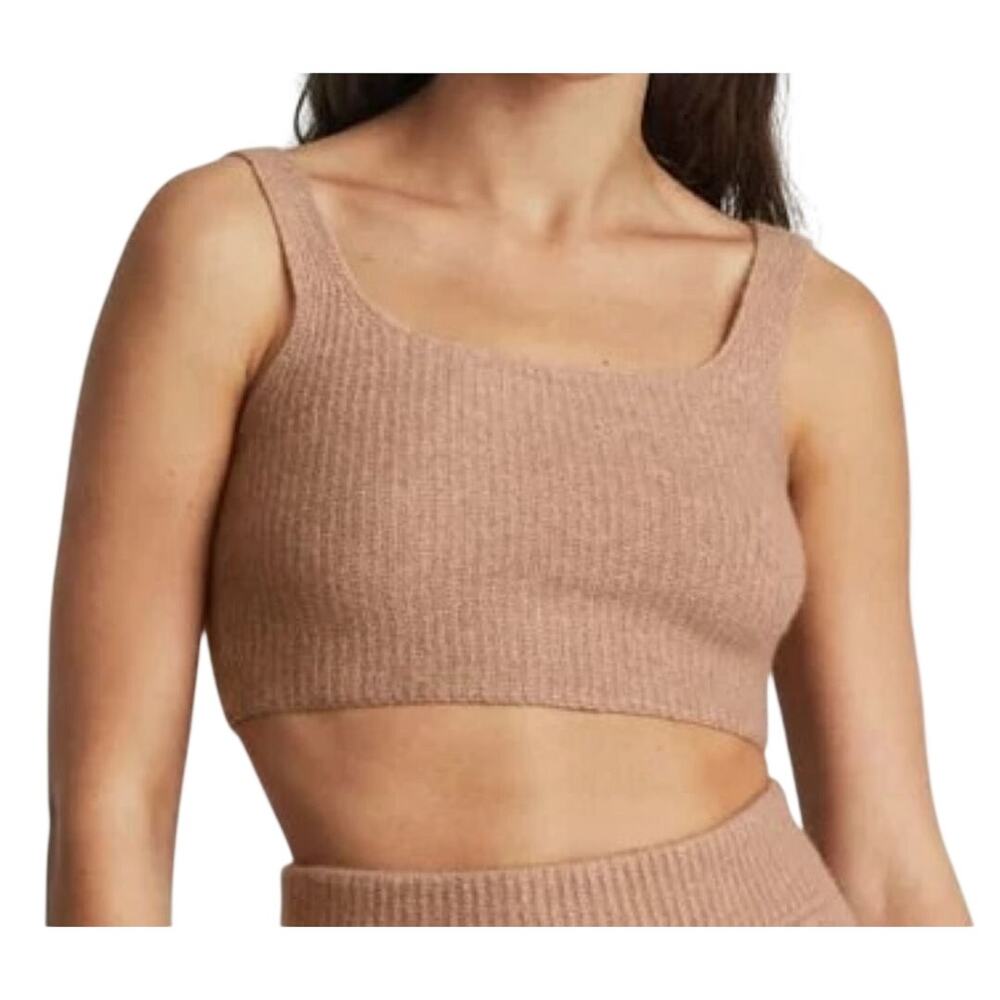 Everlane Cozy-Stretch Tank Camel Wool Yak Hair Blend Ribbed Crop Tank NWT Small